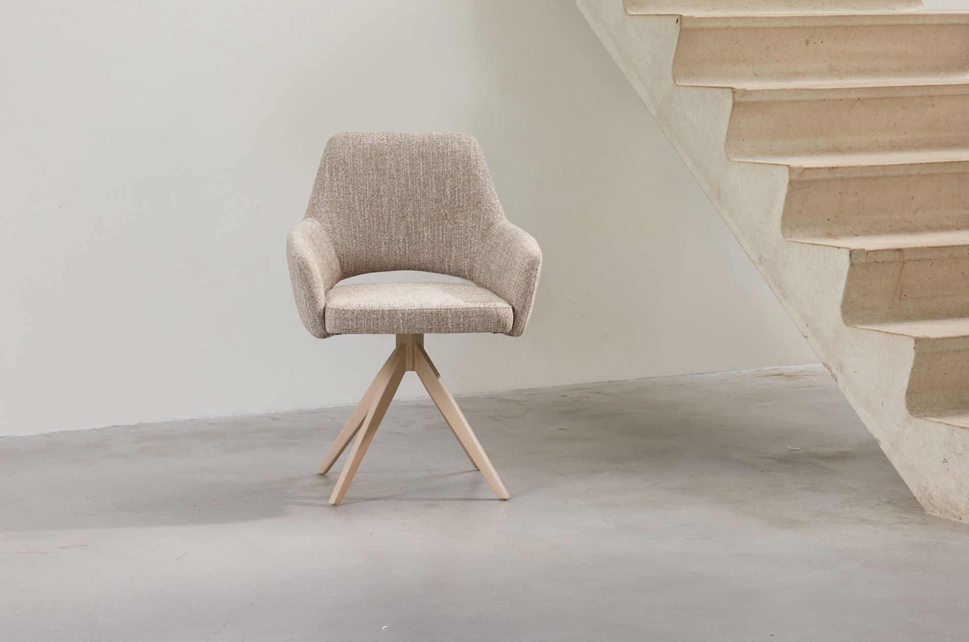 Soft-toned dining installation